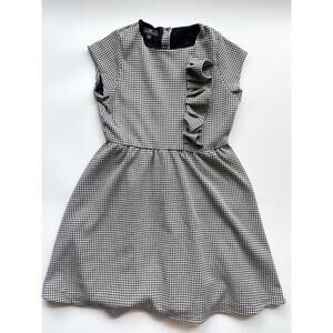 Girl's Floriane of France Black and White Houndstooth Fit & Flare Dress Size 12